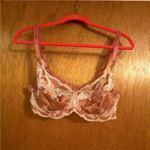 Panache Lace-Trim Bra in Dusty Mauve